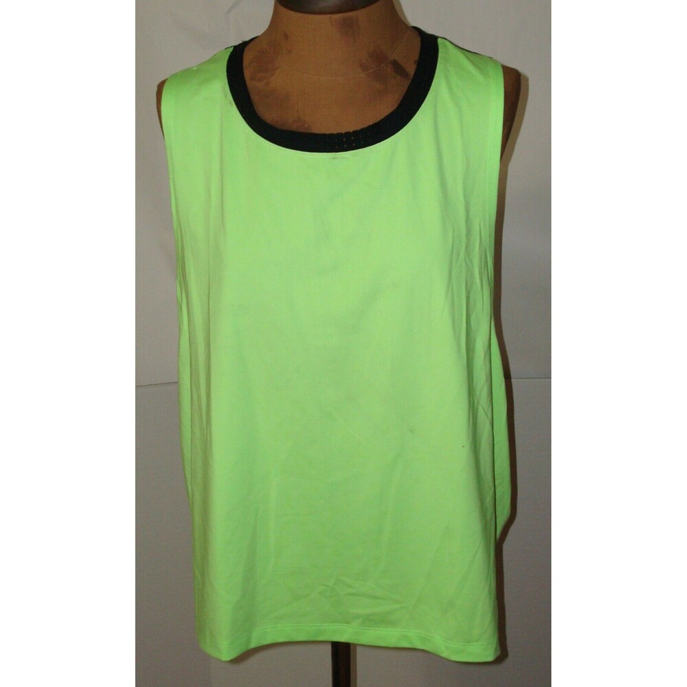 New Womens Nike Swim Womens Tank Cover Mesh Back XL Workout Bright Green Black